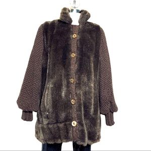 FAUx FUR Brown Warm Jacket Size Medium